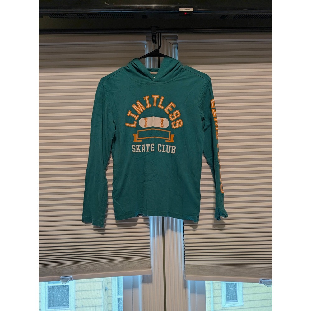 Old Navy Kids Green Limitless Skate Club Graphic Hoodie Tee L 10-12 447476-01